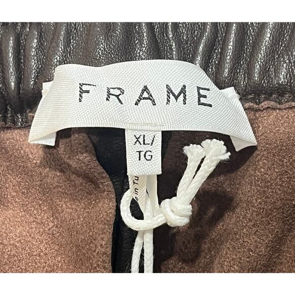 9-49 FRAME Men's Gym Shorts 100% Lamb Leather Brown XL - Picture 6 of 10